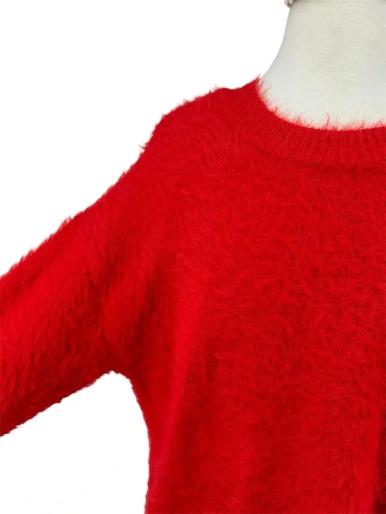 Sanctuary Scarlet Red Pullover Eyelash Sweater Women’s Size Extra Small - Picture 3 of 8